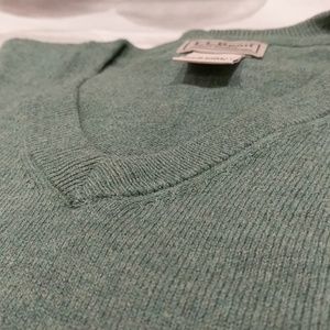LL Bean Cotton/Cashmere Green Sweater